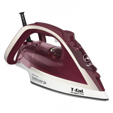 Plancha De Vapor T-Fal Ultragliss Plus con Suela Durilium Airglide Vinotinto