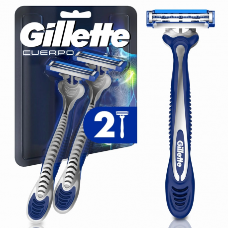 Cuchilla De Afeitar Gillette Máquina de Afeitar Cuerpo 2Und