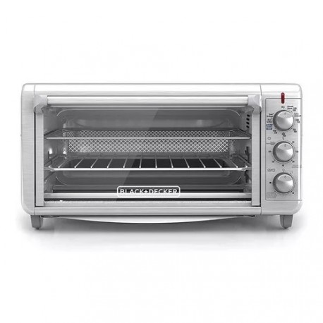 Horno Tostador Black & Decker TO3265XSBD 30 Litros con Freidora de Aire Gris