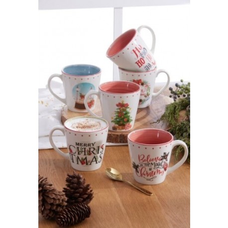 Mug 367.9 cm3 mensajes navideños corona