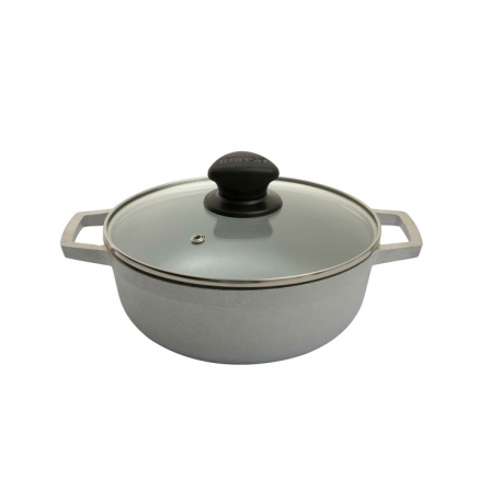 Caldero Imusa 18 cm Aluminio Fundido con Tapa de Vidrio