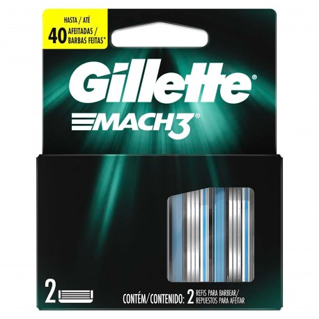 Gillette Mach3 Cartuchos Para Afeitar 2 Und