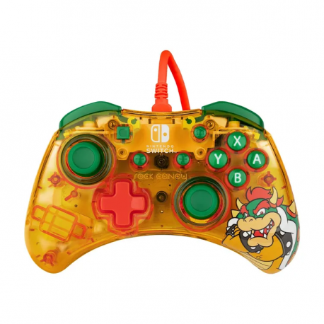 Control PDP Alámbrico para SWITCH Rock Candy Bowser Naranja