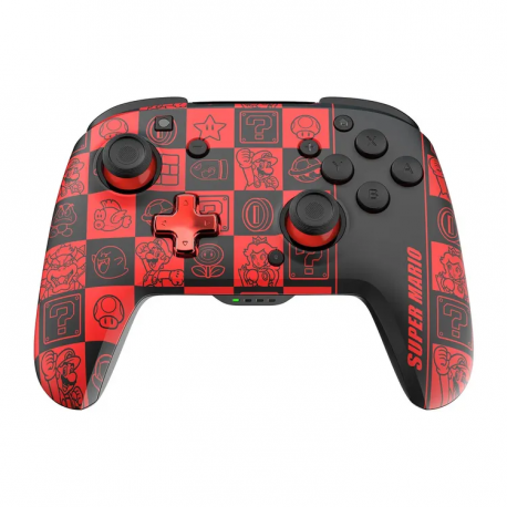 Control PDP Inalámbrico para SWITCH Rematch Glow Super Mario Icon Negro|Rojo