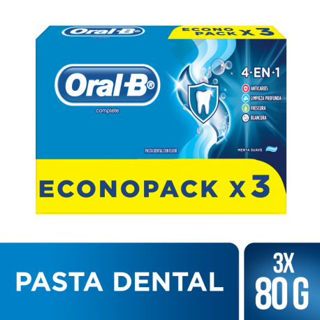 Oral B Complete 4En1 Pasta Dental Con Flúor 80g 3pack