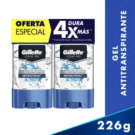 Clear Gel Desodorante Gillette Antibacterial 226 g