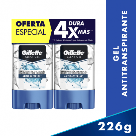 Clear Gel Desodorante Gillette Antibacterial 226 g