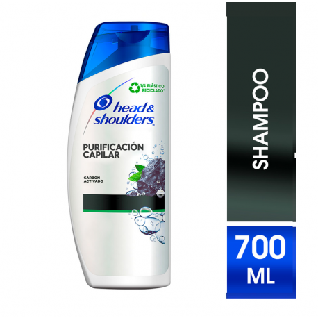 Shampoo Head & Shoulders Purificación Capilar Carbón Activado, 700ml