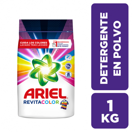 Detergente en polvo Ariel Revitacolor Jabón 1Kg   