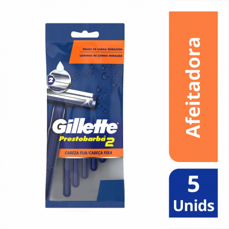 Máquina de Afeitar Gillette Prestobara 2 x 5Und