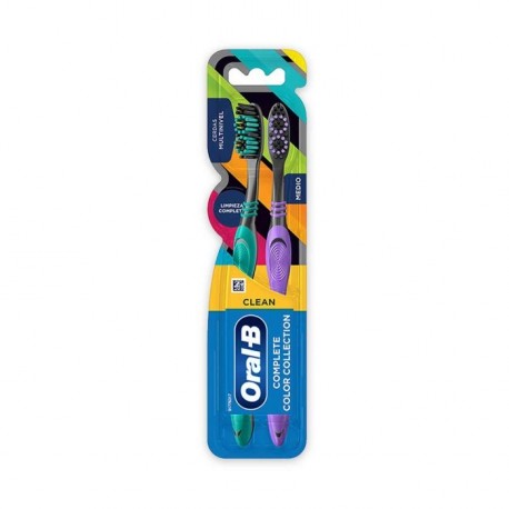 Cepillo De Dientes Oral B Clean Complete Medio Color Collection x 2 Und