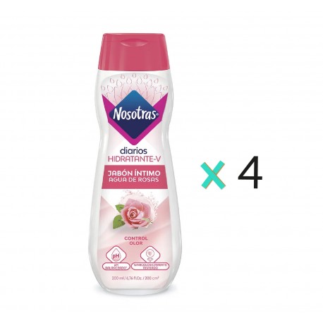 Kit Virtual Jabón Intimo Nosotras Agua de Rosas 200ml - 4 Unidades