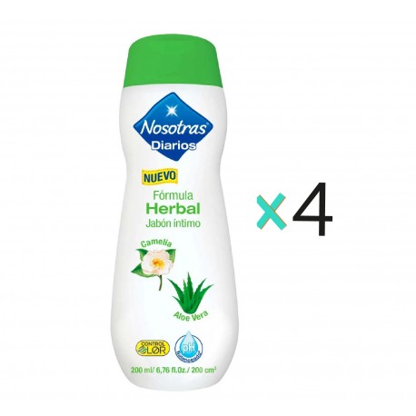 Kit Virtual Jabón Intimo Nosotras Herbal 200ml - 4 Unidades