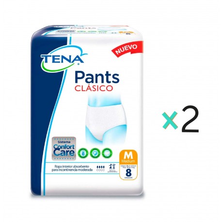 Kit Virtual Pañal Tena Pants Clásico Medium x 8 - 2 Paquetes