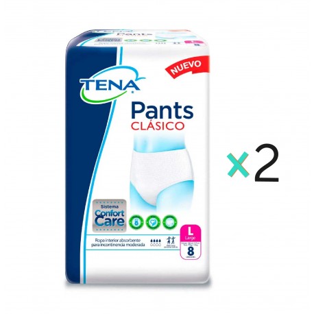 Kit Virtual Pañal Tena Pants Clásico Large x 8 - 2 Paquetes