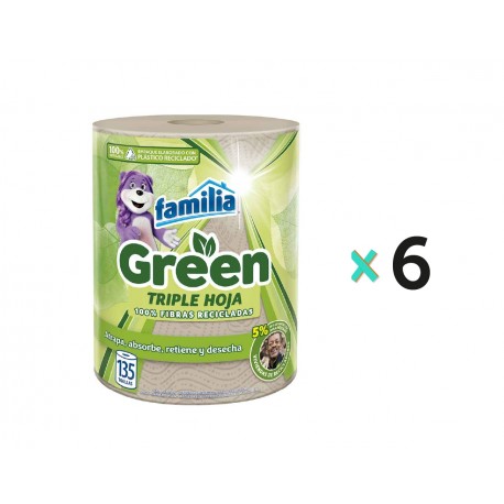 Kit Virtual 6 Paquetes Toalla de Cocina Greenx135 Dt10% Familia