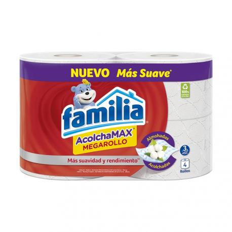Papel Higienico Familia Acolchamax Megarollo X 4 Rollos