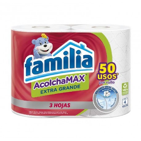 Papel Higiénico Familia Acolchamax Extra Grande X 4 Rollos