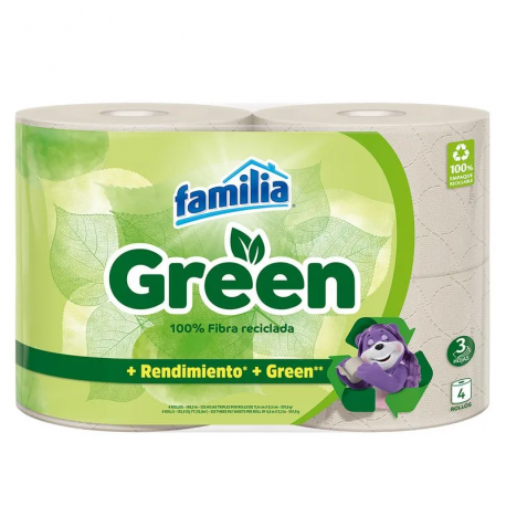 Papel Higiénico Familia Green 37 Mts X4 Unds