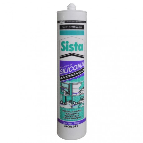 Silicona Tubo Sista Dow Corning Transparente Antihongos X 280ml 