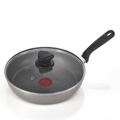 Sartén Alto Imusa Antiadherente con Tapa de Vidrio 20 cm Talent