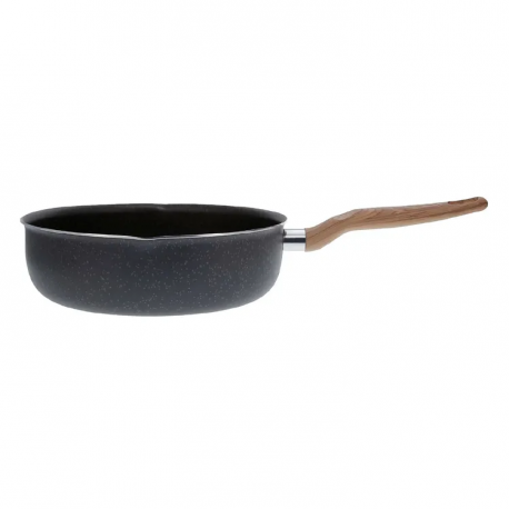 Sartén Profundo 24 cm Imusa Natural Stone con Tapa de Vidrio
