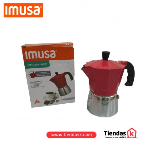 Cafetera Italiana 3 Tazas Rojo Imusa