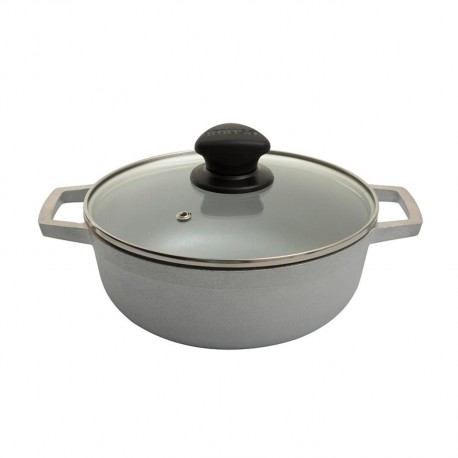 Caldero Imusa 30 cm Aluminio Fundido con Tapa de Vidrio