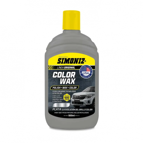 Cera Color Wax Simoniz con Nano Tecnología Plata 500 ml