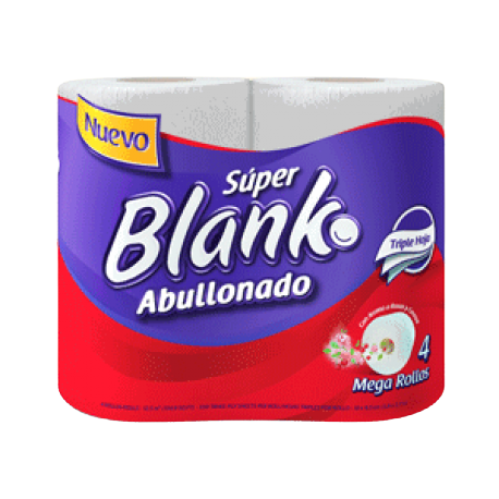 Papel Higiénico Super Blanco Mega Rollo Abullonado 4R x 33M