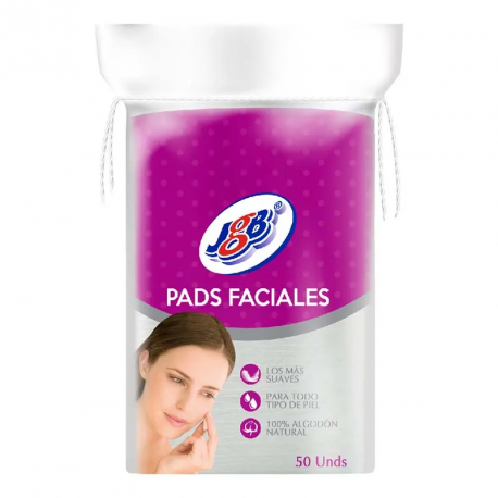 Pads Faciales JGB Algodón x 50 unds