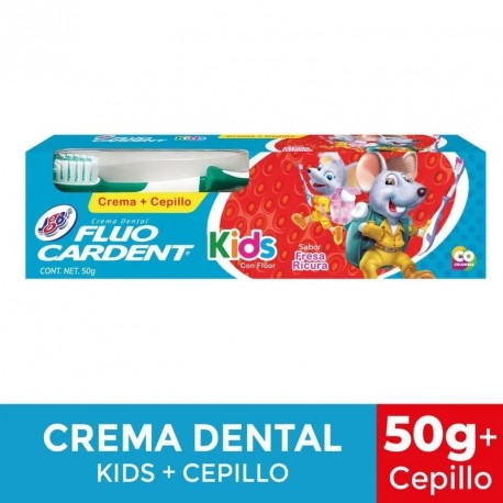 Crema Dental Fluocardent Kids con Flúor 50 G + Cepillo