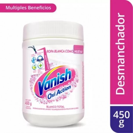 Desmanchador en Polvo Vanish Para Ropa Blanca Oxi/Action 450g