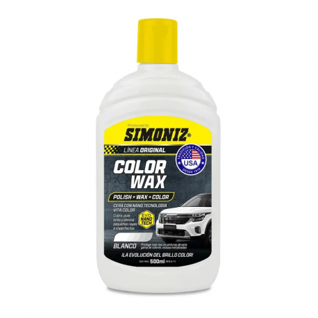 Cera Color Wax Simoniz Con Nano Tecnología Blanco 500ml