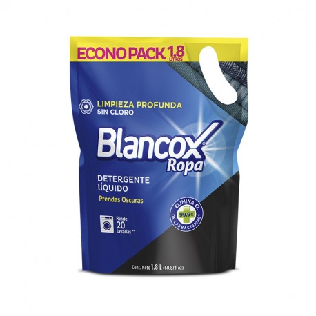 Detergente Liquido Blancox Doypack Jabón X1.8 Lt Ropa Oscuro  