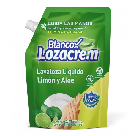 LAVALOZA LIQUIDO BLANCOX LOZACREM LIMON Y ALOE X200ml