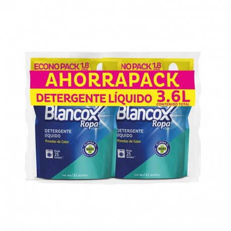  Detergente liquido Blancox Jabón sin cloro antibacterial x 2 unidades x 1.8 l c-u