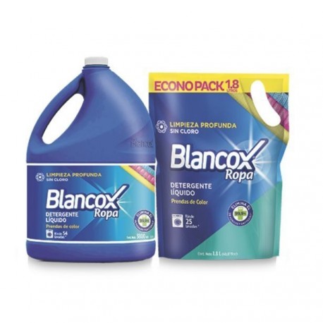 Detergente Liquido Blancox Jabón 3.8L + Doypack 1.8L