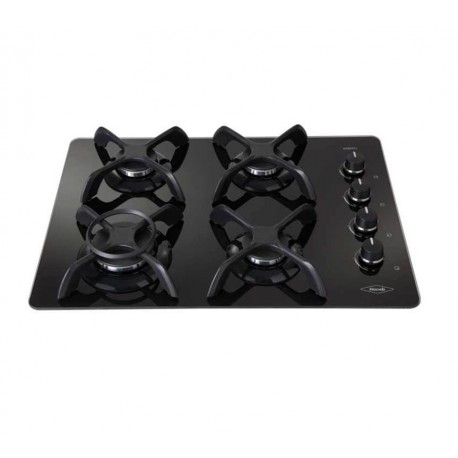 Estufa De Empotrar Haceb 60cm 4 Puestos Gas Natural Cristal ASL CG Mando Laterial Negro