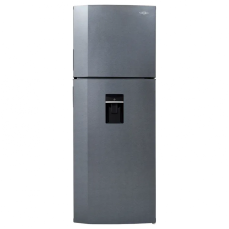 Nevera Haceb No frost Congelador Superior 428 litros N448 Manija Integrada Dispensador de Agua Gris Titanio