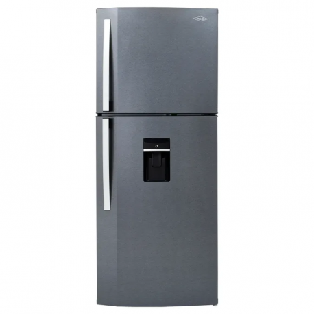 Nevera Haceb No frost Congelador Superior 391 litros N404 Manija Externa Dispensador de Agua Gris Titanio