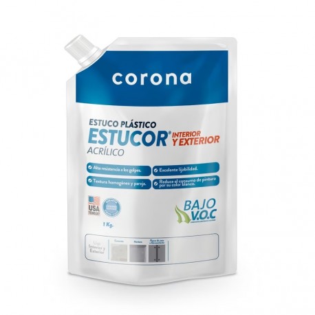 Estuco Corona Plástico Bolsa X 1Kg