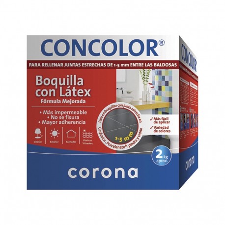 Boquilla Concolor Corona Junta estrecha Blanco Antihongos x2K   