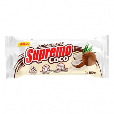 Jabón Supremo Barra Con Fragancia A Coco 180G