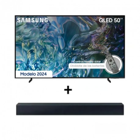Combo Samsung Televisor QN50Q60DA QLED 4K + Barra Sonido HWC400