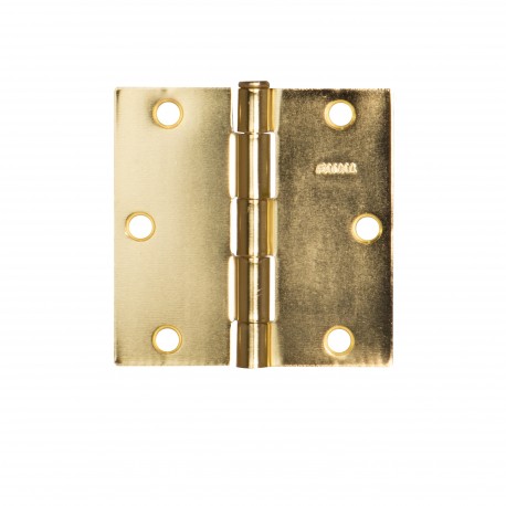 Bisagra Cuadrada Cabeza Plana Con Tornillo Latonada Calibre 14 3X3" N888- Fanal