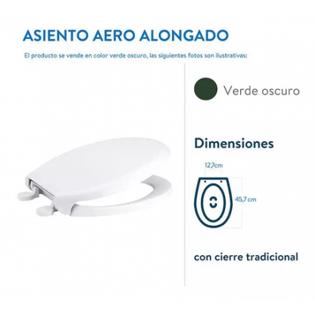 Asiento Corona Aero Alongado Verde Oscuro