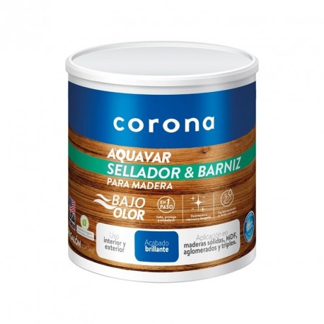 BARNIZ CORONA PARA MADERA BRILLANTE 1/4 GL