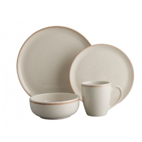 Vajilla Corona Caoba beige 4 puestos 16 piezas