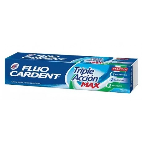 Crema Dental Fluocardent Triple Acción Max Pack 75ml X 4 Unidades